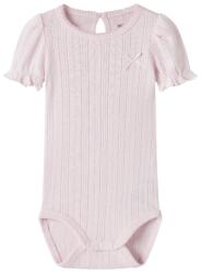 NAME IT Body bebe de fetiță, mâneca scurta crem/roz, 56-86 roz (14E438)