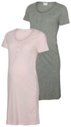 Mamalicious Cămașă de noapte gravide, cu mâneca scurta, gri/roz gri, roz/Chalk Pink (14E516)