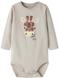 NAME IT Body băiat brodat cu mânecă lungă, marin girafa, 50-86 nisip (14E506)
