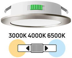 UltraLux CCT LED spot bútorba süllyeszthető lámpa (12 Volt) változtatható színhőmérséklet, 4 Watt - szatén nikkel (ML124CCTSN)