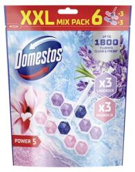 Domestos WC frissítő blokk, 6 db-os, DOMESTOS "Power 5", magnólia és levendula (KHT1180) - webpapir