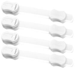 BabyOno Univerzális Zár Fehér - 4db - Otthoni Bababiztonsághoz Sérülésmegelőző Megoldás