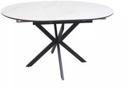 SIGNAL MEBLE Gaston Ceramic Kihúzható Kerek Étkezőasztal Matt Fehér/Fekete (SIG-GASTONBC100) - prodis