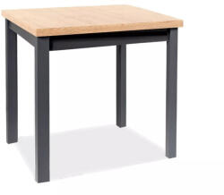 SIGNAL MEBLE Adam 80 Négyzetes Étkezőasztal Laminált Artisan Tölgy/Matt Fekete (SIG-ADAMDACZ80)