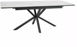 SIGNAL MEBLE Logan Ceramic Bővíthető Étkezőasztal Kerámia-MDF Mattfehér Csillag Vázzal (SIG-LOGANBC160)