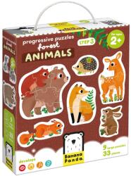 BANANA PANDA Puzzle progresiv, Banana Panda, Animale din padure, 33 piese (N00049206_001w) Puzzle