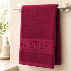 Pucioasa Prosop bumbac 100% cu bordura greceasca, 500gr/m2, 50x90cm, Bordo Prosop