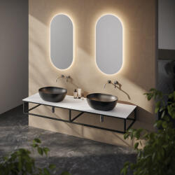  Sapho Ska Rockstone mosdópult 141x52 cm, matt fehér NR640-0101 (NR640-0101)