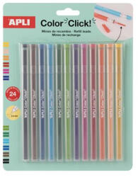 APLI Utántöltő színes töltőceruza készlethez, APLI "Color Click", 24 db, 12 szín (20548) - mystock