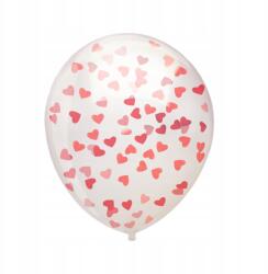 PartyPal Lufik Átlátszó Konfetti Piros Szív 30cm 1db