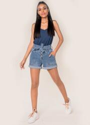 Nina Carter Blugi scurti cu cordon in talie P203-5 M7, Albastru (P168-5MEDIUMBLUE-34)