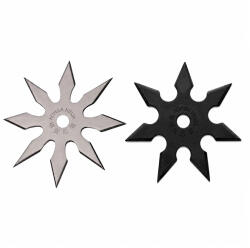 Depox Set doua stele de aruncat DEPOX®, 7 și 8 colțuri, metalic, negru/argintiu, 10 cm (0544)