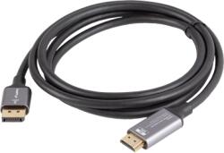 Lanberg Кабел Lanberg DisplayPort (M)-HDMI (M) 1, 8 м, 4K, черно-сребрист CA-DPHD-20CU-0018-BK (CA-DPHD-20CU-0018-BK)