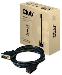 Club 3D Кабел Club 3D - CAC-1211 (DVI-D към HDMI 1.4, 2 м, M/F, двупосочен, UHD 4K30Hz, златни контакти) (CAC-1211)