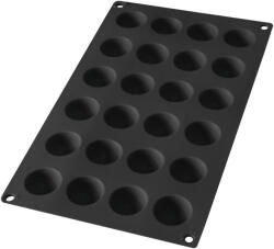 Lékué mini félgömb és bonbon sütőforma, 24db süteményhez, platina szilikon, fekete