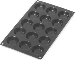 Lékué tartelette kosárka sütemény sütőforma, 15db süteményhez, platina szilikon, fekete