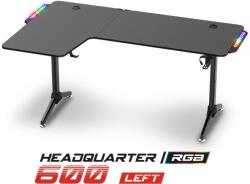 Spirit Of Gamer Геймърска маса - Headquarter 600 L (MDF плот, метални крака, черна, RGB LED подсветка, 160 x 60 x 75cm) SOG-DESK600L (SOG-DESK600L)
