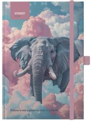 STREET Тетрадка с линийка STREET Animals Edition Elephant A/5 96 страници с гумена твърда корица 778132 (778132)