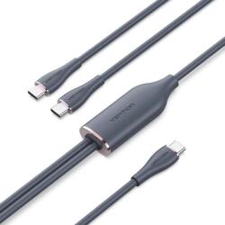 Vention USB-C 2.0/M - 2USB-C/M, (5A, силиконов, черен), 1, 5 м, кабел
