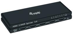 Equip HDMI видео сплитер - 332717 (4 порта, HDMI2.0, 3D, 4K/60Hz, HDR/HDCP Ready, черен) (332717)