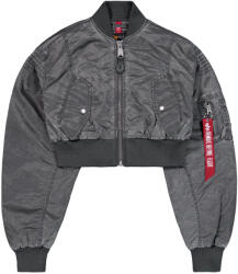 Alpha Industries MA-1 Vintage Cropped Light Bomber Jacket Women - vingate grey