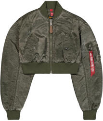 Alpha Industries MA-1 Vintage Cropped Light Bomber Jacket Women - dark olive