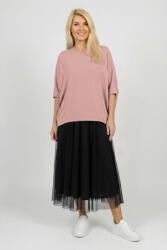 Pierino Bluza ampla oversize cu design asimetric din bumbac, roz prafuit Talie unica