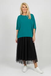 Pierino Bluza ampla oversize cu design asimetric din bumbac, turcoaz Talie unica