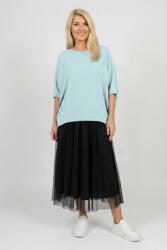Pierino Bluza ampla oversize cu design asimetric din bumbac, bleu Talie unica