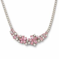 Borealy Colier Pink Blossom , Eleganta Delicata cu Cristale Roz (BIJ507)
