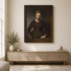  Rembrandt van Rijn - Lány képkeretben vászonkép (651189)