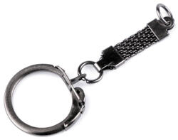 Dodaco Baza breloc negru cu carabina si inel rotund pentru chei, accesorii handmade, genti si portofele, 6.5 cm