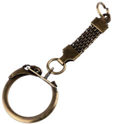 Dodaco Baza breloc bronz cu carabina si inel rotund pentru chei, accesorii handmade, genti si portofele, 6.5 cm