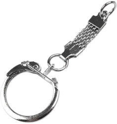 Dodaco Baza breloc metalic cu carabina si inel rotund pentru chei, accesorii handmade, genti si portofele, 6.5 cm, argintiu
