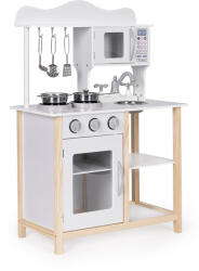 ECOTOYS Bucatarie copii Ecotoys, lemn, cuptor si accesorii, alb Bucatarie copii