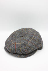 Hologramme Paris Șapcă englezească Newsboy din lână 100%- Hologramme 49327- Gri Herringbone