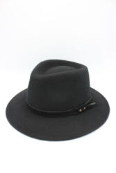 Hologramme Paris Palarie Fedora impermeabila din lână 100%- Hologramme Art 181054-Negru