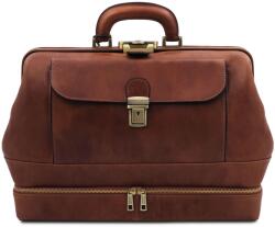 Tuscany Leather Geanta tip doctor din piele naturala, cu fund dublu- Giotto
