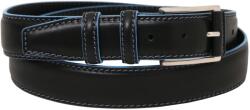 Tuscany Leather Curea casual din piele cu margini bleu deschis, 35 mm, TL142528-Negru