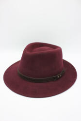Hologramme Paris Palarie Fedora impermeabila din lână 100%- Hologramme Art 181054-Bordo