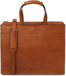 Tuscany Leather Servieta din piele naturala cu 3 compartimente, pentru femei- Palermo