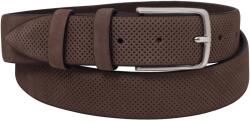 Tuscany Leather Curea pentru bărbați din piele nubuc perforată, 35 mm, TL142535-Maro