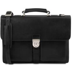 Tuscany Leather Servieta din piele naturala cu 3 compartimente- Assisi
