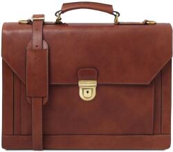 Tuscany Leather Servieta din piele naturala cu 3 compartimente- Cremona