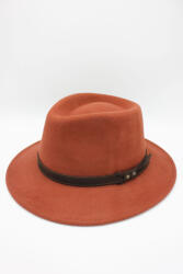 Hologramme Paris Palarie Fedora impermeabila din lână 100%- Hologramme Art 181054-Rust