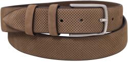 Tuscany Leather Curea pentru bărbați din piele nubuc perforată, 35 mm, TL142535-Taupe