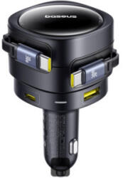 Baseus Incarcator auto Baseus Enjoyment Max, 3x USB-C, 1x USB, 90 W, 2x Cabluri integrate, Black (C00035507121-03)
