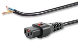 IEC Lock Cablu de alimentare OPEN/IEC C13 drept feminin 2m negru cu blocare IEC LOCK (IEC-PC1025)