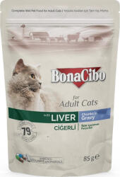 BonaCibo Pouch - Wet Adult Cat Food - Liver 12x85 g