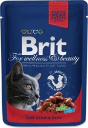  Brit Premium Cat Pouches Beef Stew With Peas 12x100 g